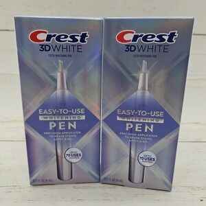 Lot of 2 Crest 3D White Easy To Use Teeth Whitening Pens 70 Uses Each 4/26+